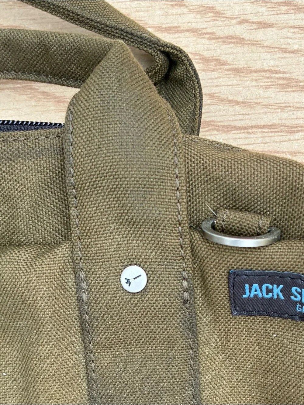 Jack Spade Olive Green Canvas Laptop Tote
